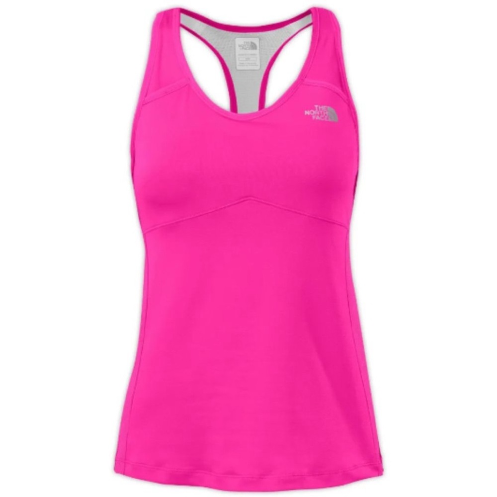 THE NORTH FACE EAT MY DUST SPORT TANK TOP BUILT IN BRA SIZE XL PINK